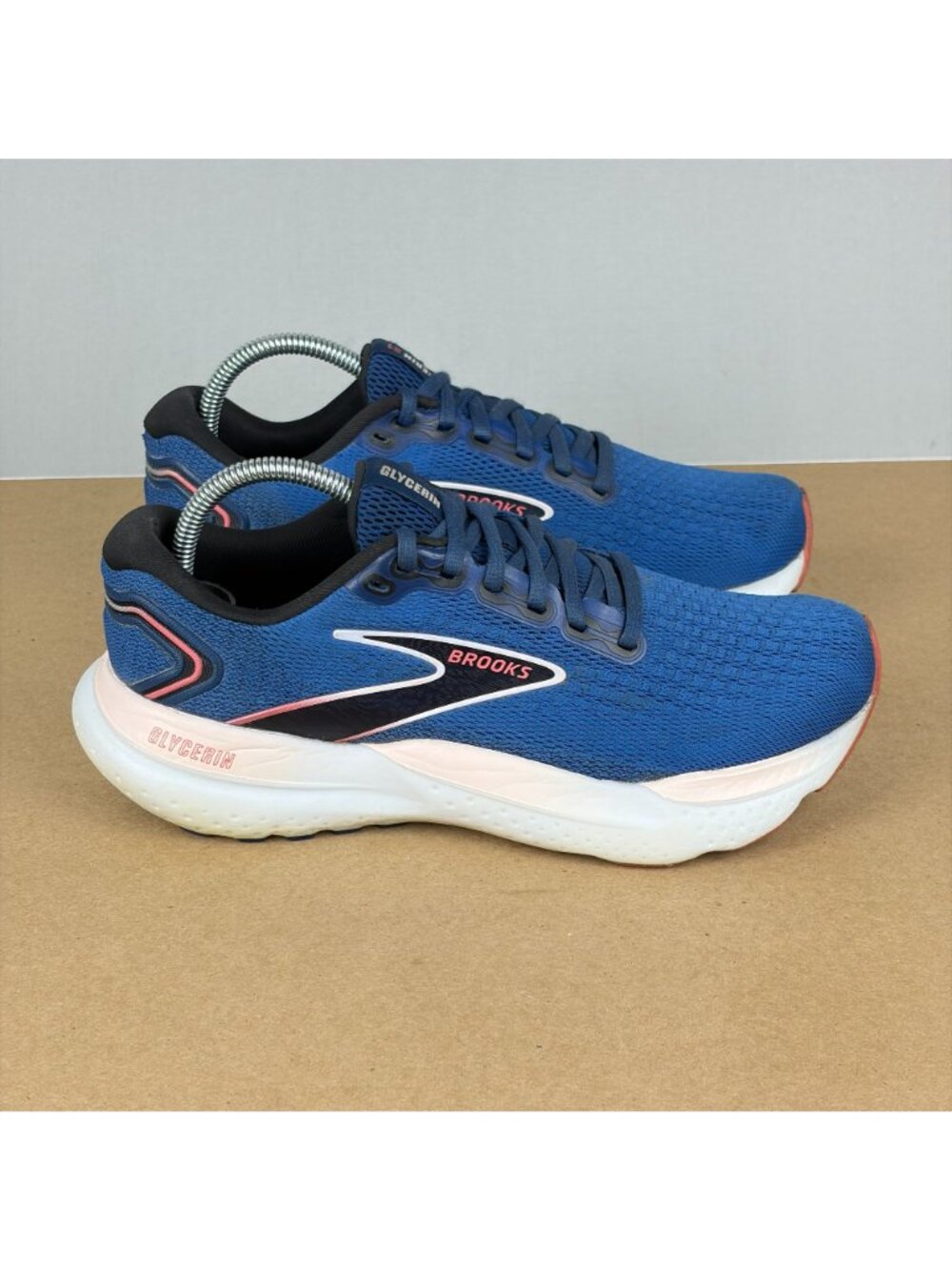 Brooks Glycerin 21 Athletic Running Shoes Womens 7 Blue Pink Breathable Low Top - Picture 3 of 10